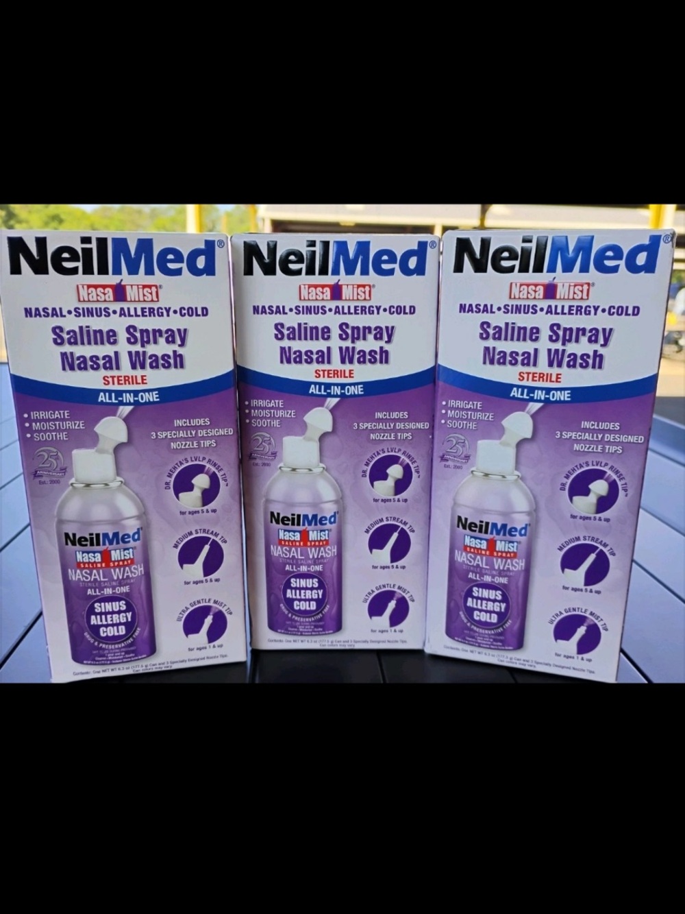 NeilMed Saline Spray Nasal Wash - 6.3 Fl Oz EX9/29 lot of 3 NEW
